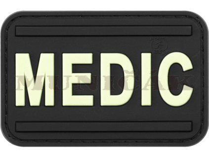 JTG 3D PVC Nášivka/Patch Medic Glow in the Dark - čierna