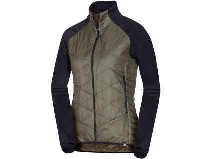 NORTHFINDER Dámska mikina SUSIE - black / darkgreen (108106-550)