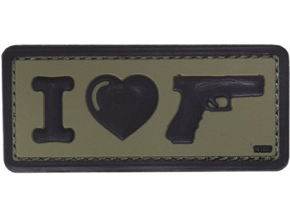 3D PVC Nášivka/Patch I Love my sidearm - olivová