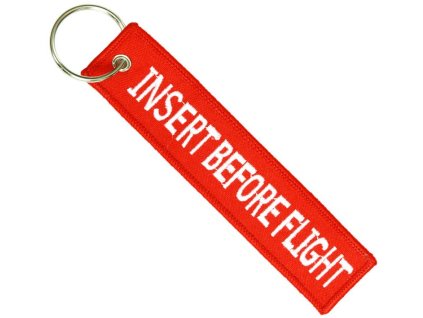 Kľúčenka Insert before flight - červená