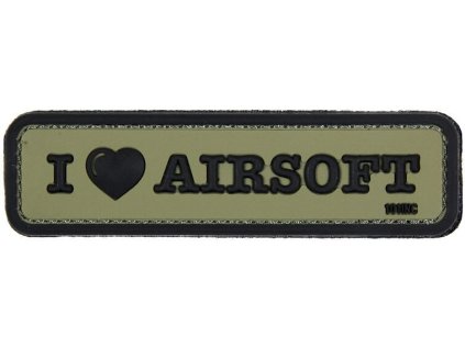 3D PVC Nášivka/Patch Nášivka I Love Airsoft - olivová