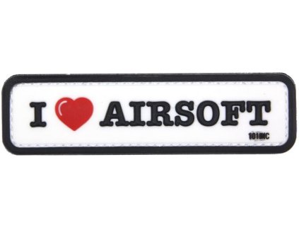 3D PVC Nášivka/Patch Nášivka I Love Airsoft - biela