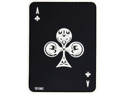 3D PVC Nášivka/Patch Ace of clubs - čierna