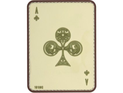 3D PVC Nášivka/Patch Ace of clubs - coyote