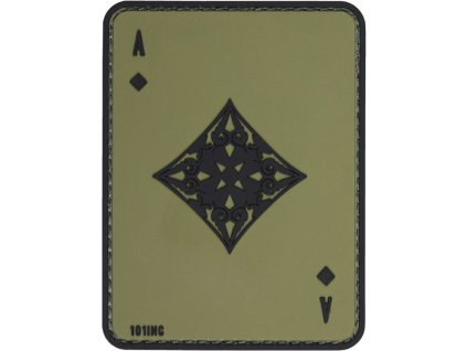 3D PVC Nášivka/Patch Ace of diamonds - zelená