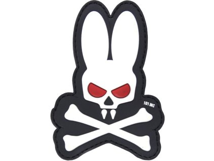 3D PVC Nášivka/Patch Skull bunny - biela