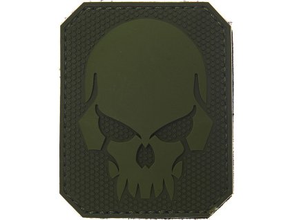 3D PVC Nášivka/Patch Pirate skull - zelená