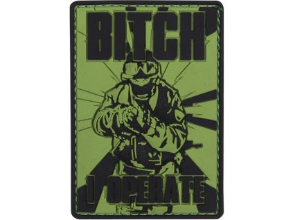 3D PVC Nášivka/Patch Bitch - zelená
