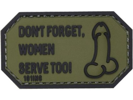 3D PVC Nášivka/Patch Don't forget Women - zelená