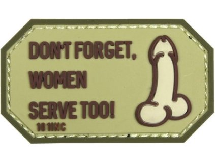 3D PVC Nášivka/Patch Don't forget Women - coyote