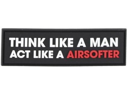 3D PVC Nášivka/Patch Think like a man - čierna