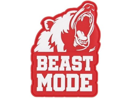 3D PVC Nášivka/Patch Beast mode - červená