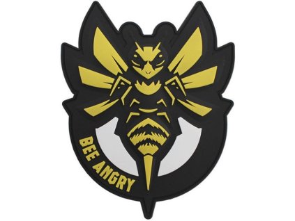 3D PVC Nášivka/Patch Bee Angry - žltá