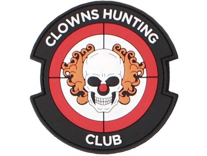 3D PVC Nášivka/Patch Clowns Hunting Club - červená