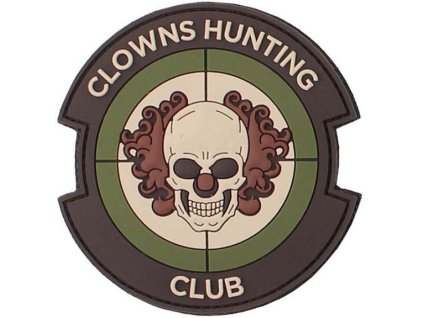 3D PVC Nášivka/Patch Clowns Hunting Club - multi