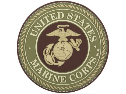 3D PVC Nášivka/Patch United States Marine Corps - hnedá