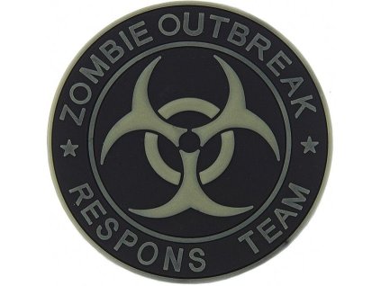3D PVC Nášivka/Patch Zombie outbreak respons team - čierna