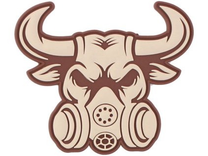 3D PVC Nášivka/Patch Gasmask Bull - piesková