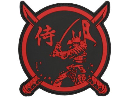 3D PVC Nášivka/Patch Samurai Warrior - červená