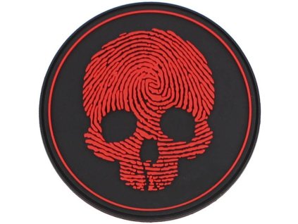 3D PVC Nášivka/Patch Fingerprint - červená