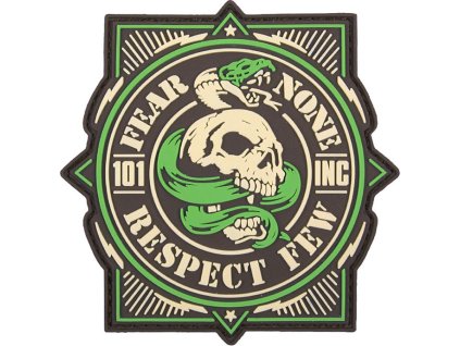 3D PVC Nášivka/Patch 101 INC Fear None - zelená/hnedá