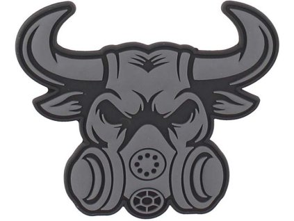 3D PVC Nášivka/Patch Gasmask Bull - šedá
