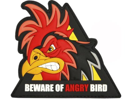 3D PVC Nášivka/Patch Beware of angry bird traingle