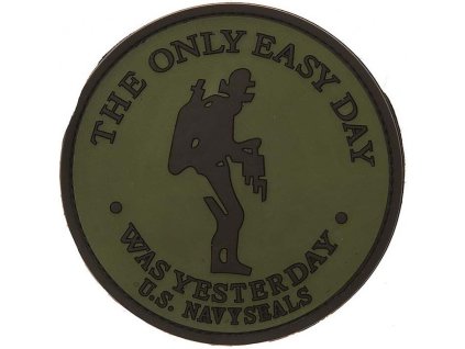 3D PVC Nášivka/Patch The only easy day - zelená