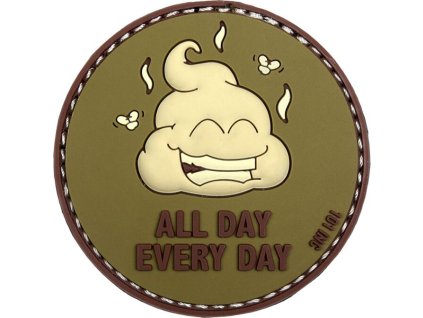 3D PVC Nášivka/Patch All Day Every Day - zeleno/hnedá