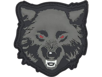 3D PVC Nášivka/Patch Wolf - šedá