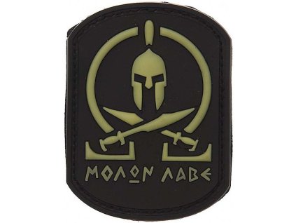 3D PVC Nášivka/Patch Molon Labe Spartan - black