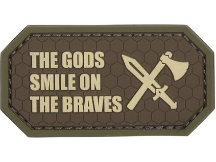 3D PVC Nášivka/Patch The Gods smile on the braves - brown/green