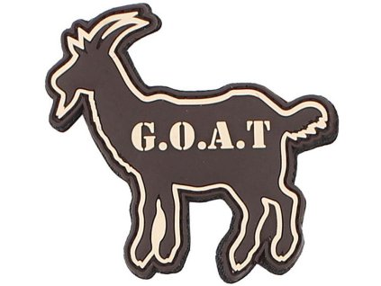 3D PVC Nášivka/Patch G.O.A.T. - brown