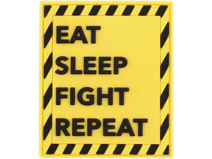 3D PVC Nášivka/Patch Eat sleep shoot repeat - yellow/black
