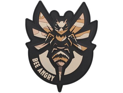 3D PVC Nášivka/Patch Bee Angry - black/desert camo