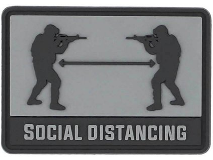 3D PVC Nášivka/Patch Social distance - grey
