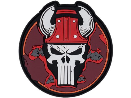 3D PVC Nášivka/Patch Punish skull bull - color