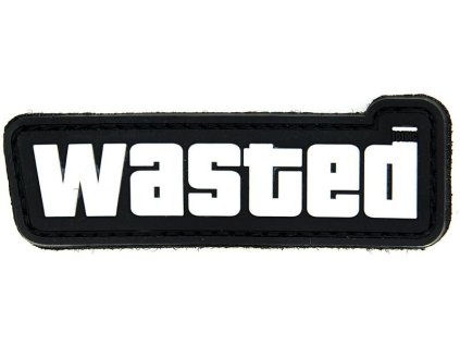 3D PVC Nášivka/Patch Wasted - čierna/biela