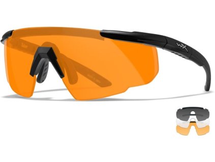 WILEY X Ochranné okuliare SABER ADVANCED - šedé + číre + oranžové sklá / matný čierny rám