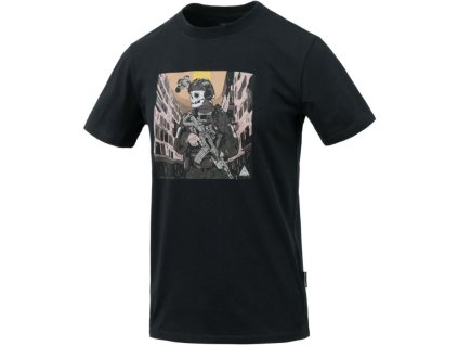 DIRECT ACTION Tričko Skeleton - black (TS-SKTN-CTN-BLK)