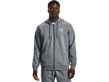 UNDER ARMOUR Mikina Essential Fleece FZ Hood - šedá (1373881-012)