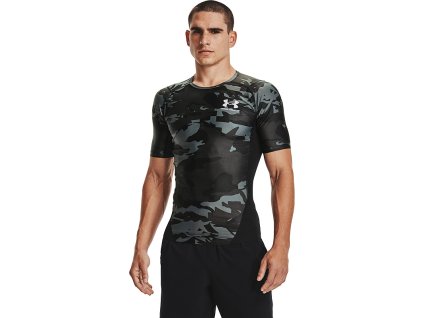 UNDER ARMOUR Tričko HG Isochill Comp Print SS - čierne / camo (1361514-001)