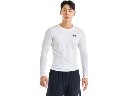 UNDER ARMOUR Tričko s dlhým rukávom HeatGear - white / black (1361524-100)