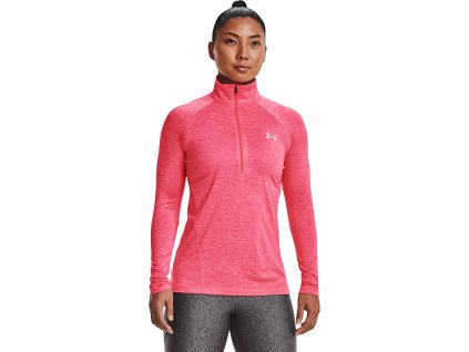UNDER ARMOUR Dámske tričko s dlhým rukávom Tech 1/2 Zip - Twist - ružové (1320128-653)