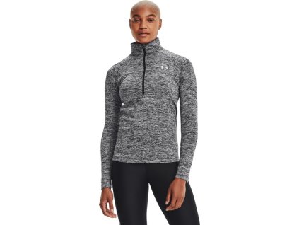 UNDER ARMOUR Dámske tričko s dlhým rukávom Tech 1/2 Zip - Twist - čierne (1320128-001)