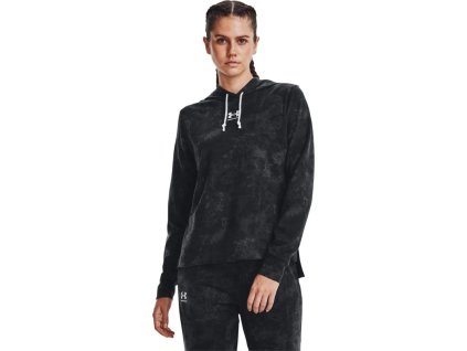 UNDER ARMOUR Dámska mikina Rival Terry Print Hoodie - čierna (1373035-001)