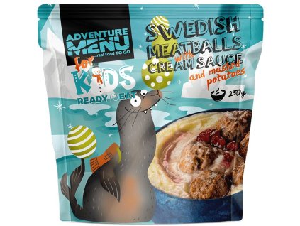 ADVENTURE MENU For Kids Švédske mäsové guličky s kŕemovou omáčkou a zemiakovou kašou 250g