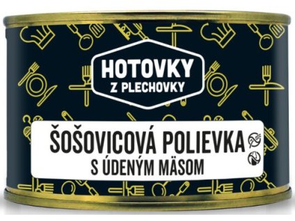 HOTOVKY Z PLECHOVKY Šošovicová polievka s údeným mäsom 400ml