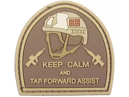 GFC 3D PVC Nášivka/Patch Keep Calm And Tap Forward Assist - tan / brown