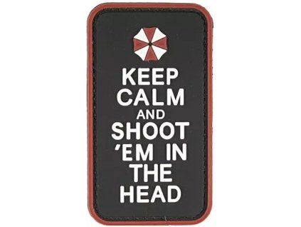 GFC 3D PVC Nášivka/Patch Keep Calm And Shoot - black / white / red